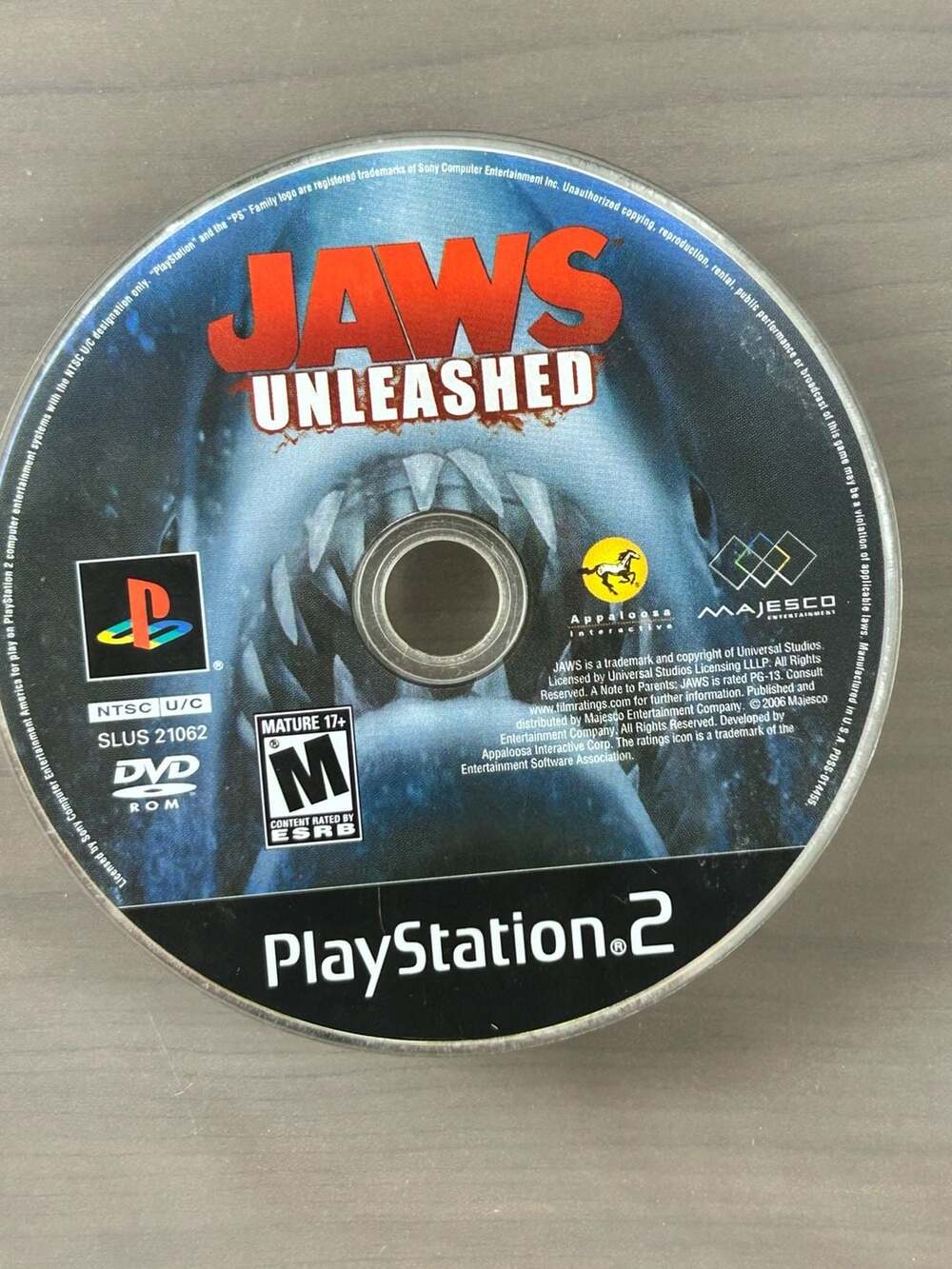Jaws Unleashed PS2 PlayStation 2 2006 Disc Only Tested Working